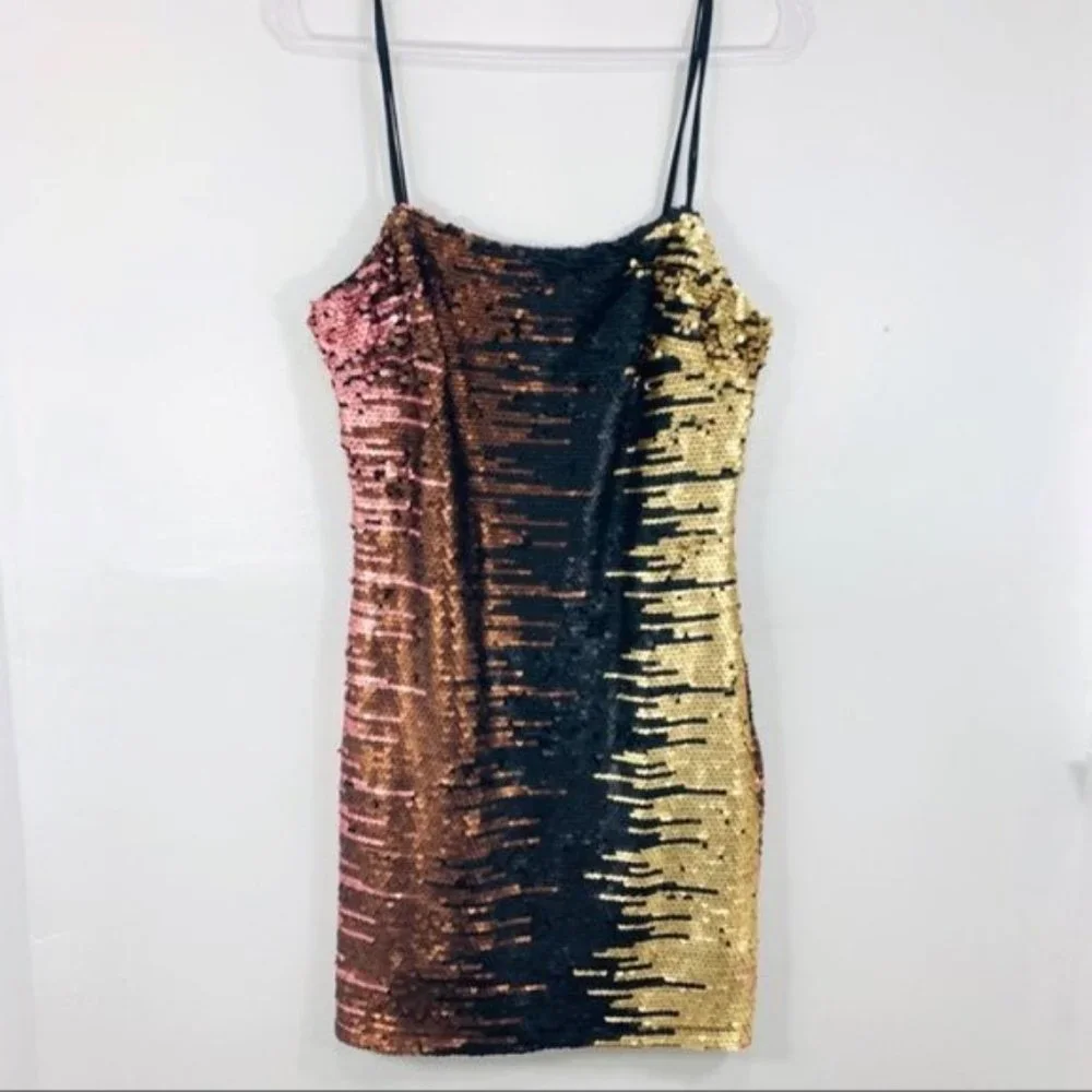 By The Way. Metallic Pink Multi Steena Sequin Cami Mini Dress - Picture 4 of 7